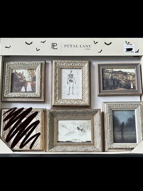 Petal Lane Mini Halloween Framed Wall Decor, Set 1, 5 pieces